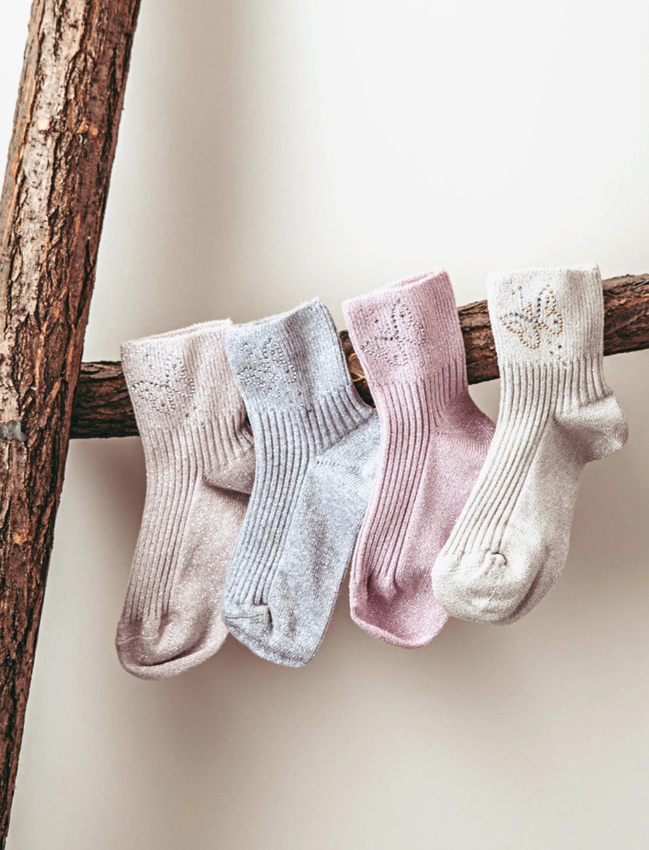 Warm cotton socks with butterfly 