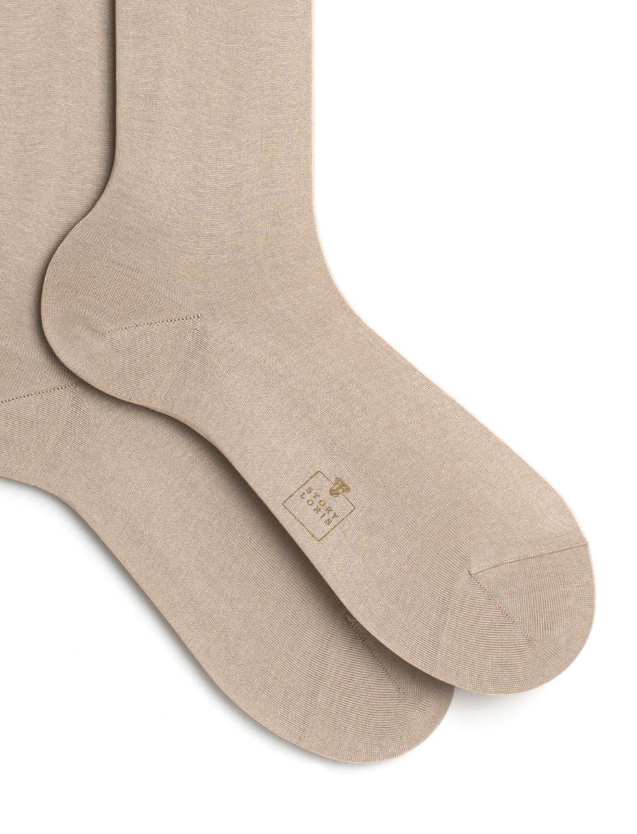 Plain knit fil d'Ecosse long sock