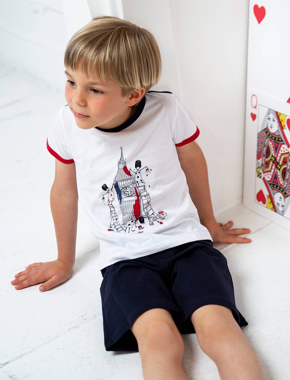 Pigiama Bimbo Story Loris in cotone con stampa Big Ben